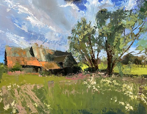 Blyford Barn with Willows