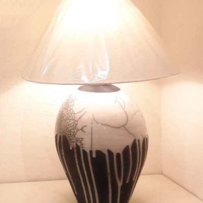 White Raku Lamp