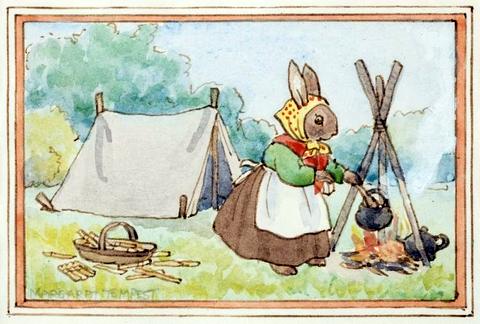 Gipsy Rabbit stirring a pot cooking