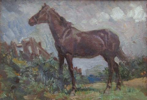 A Black Horse in a Landscape