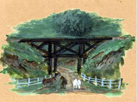 The Buried Bridge to the meadows below Lux Farm