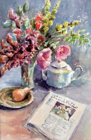 Still Life with Flowers and a Teapot