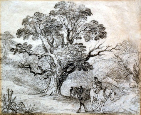 Horsemen beside an Oak