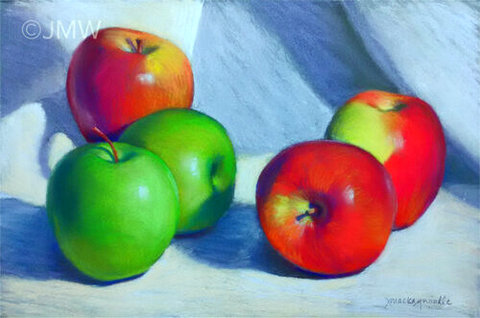 Five Red and Green Apples