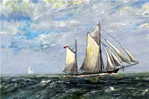 A Ketch at Sea