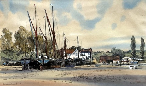 Sailing barges lying at Pin Mill