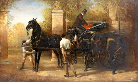 Major Staypltons Phaeton Horses - putting to