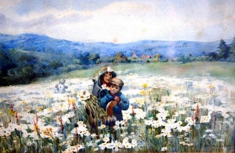 Children in a Feld of Flowers