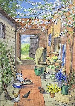 Young Girl in a Backyard