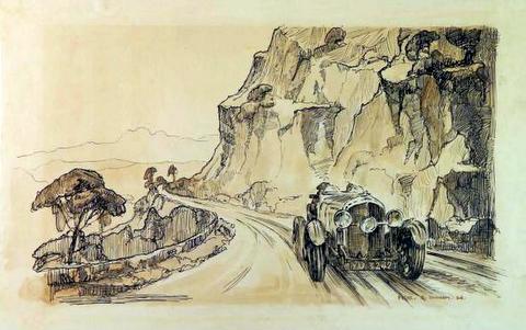 Old Car On Mountain Road