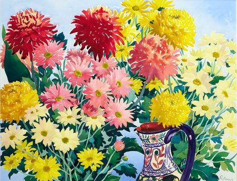 Chrysanthemums with Portuguese Jug