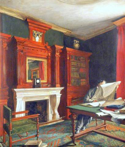 Alfred Stevens in His Library