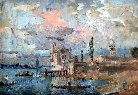 An Island in the Lagoon. After a drawing by Canaletto