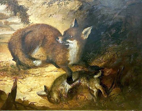 Fox with a Rabbit