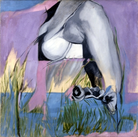 Bra Image with Anemones and Grass
