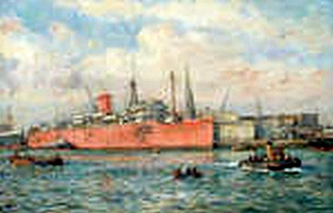 S.S. Monarch of Bermuda under construction