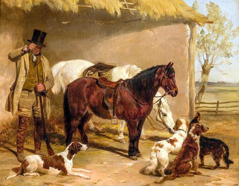 Forester with horses and dogs
