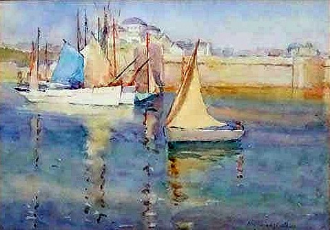 Continental Harbour with Fishing Boats