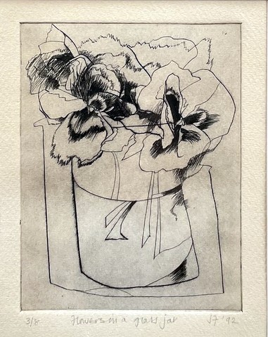 Flowers in a Glass Vase