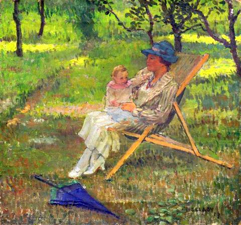 Mother and Child on a Deck Chair