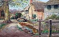 Village view with Stream and Church