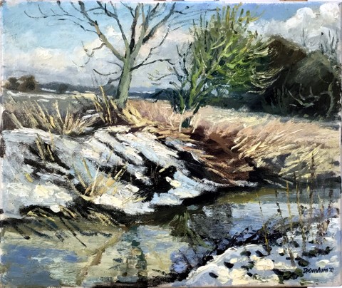 Stream near Boxted, Winter