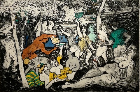 Bacchanal and Windsurfer (after Titian)