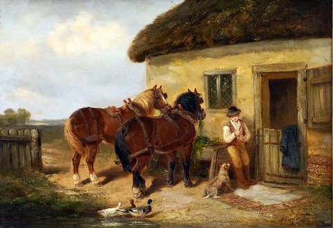 At Rest before a Cottage
