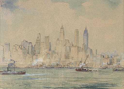Steamers on the East River, New York