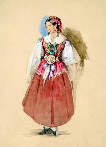 Study of a Woman in the Albanian Costume of the Piana dei Greci, Sicily