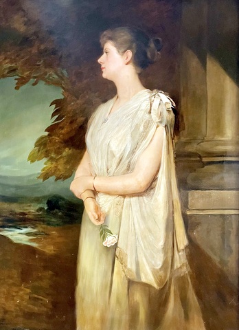 Portrait of a Woman Holding a Flower