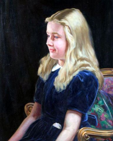 Portrait of a young girl with blonde hair