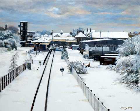 Felixstowe Station in Snow