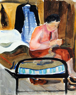 Off Duty Nurse Darning Stockings