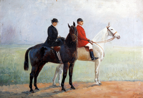 A Lady and Gentleman on Horseback