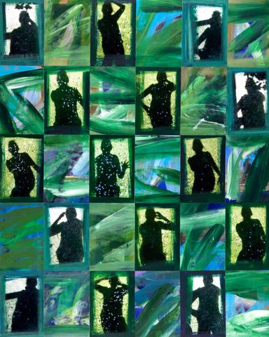 Shadows with Blue, Green and Gold