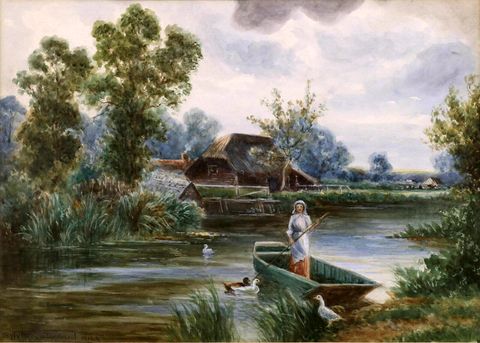 Farm Maid Crossing the River