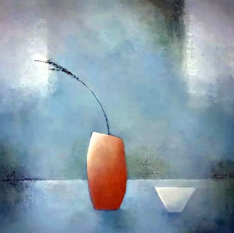 Terracotta Vase and White Jug
