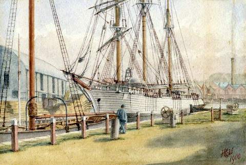 Barquentine in Old Lock