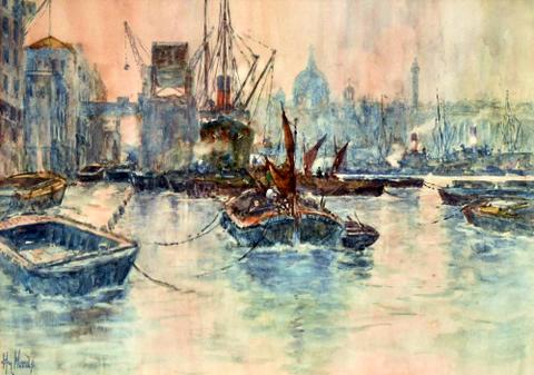 Barges on the Thames
