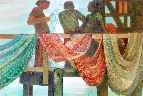 Fishermen on a Pier