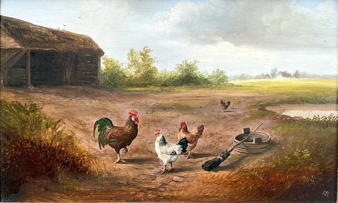 Chickens in a Farm Yard