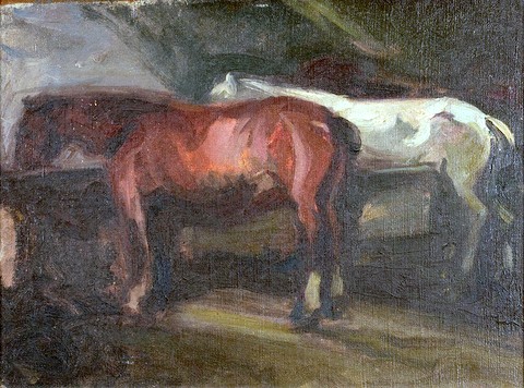 London Bus Horses in a Stable